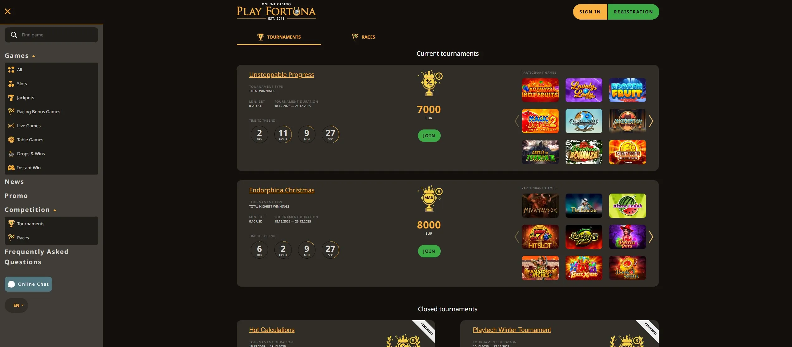 play fortuna tournaments